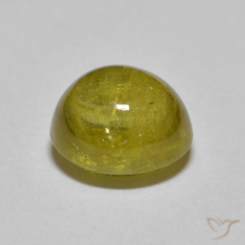 Sphene Gemstone in 8.4 x 7.5 mm Size for Sale, Sphene Stone in Medium Gold Color