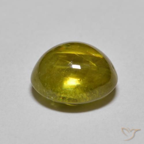 Sphene Gemstone in 8.8 x 8 mm Size for Sale, Sphene Stone in Earthy Green Color