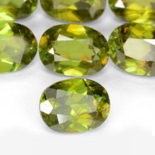 2.30 ctw Green Sphene Stones, Natural Sphene in Oval Facet Shape for Sale