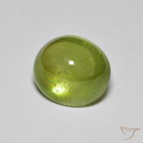 2.04 ct Green Sphene Stone, Natural Sphene in Oval Cabochon Shape for Sale