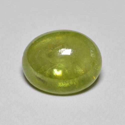 Olive Green Sphene Gem - 2.5ct Oval Cabochon (ID: 611450)