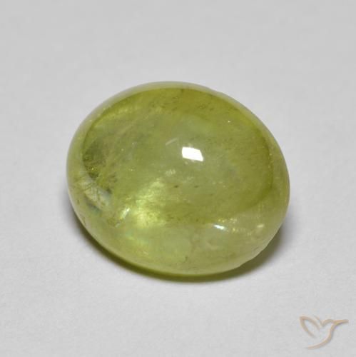 2.88 ct Green Sphene Stone, Natural Sphene in Oval Cabochon Shape for Sale