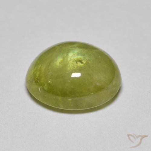 Sphene Gemstone in 8.9 x 7.4 mm Size for Sale, Sphene Stone in Olive Green Color