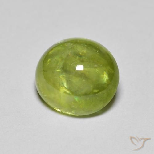 2.31 ct Green Sphene Stone, Natural Sphene in Oval Cabochon Shape for Sale