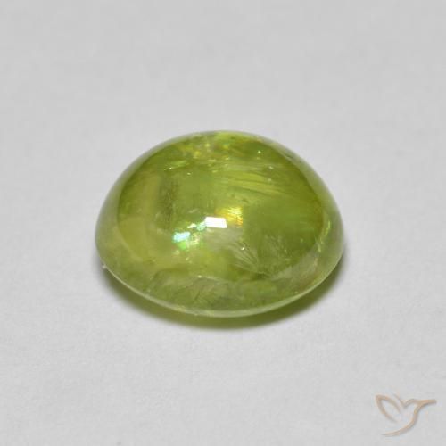 Sphene Gemstone in 7.8 x 7.1 mm Size for Sale, Sphene Stone in Olive Green Color