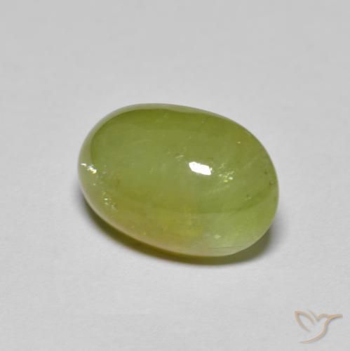 3.10 ct Green Sphene Stone, Natural Sphene in Oval Cabochon Shape for Sale