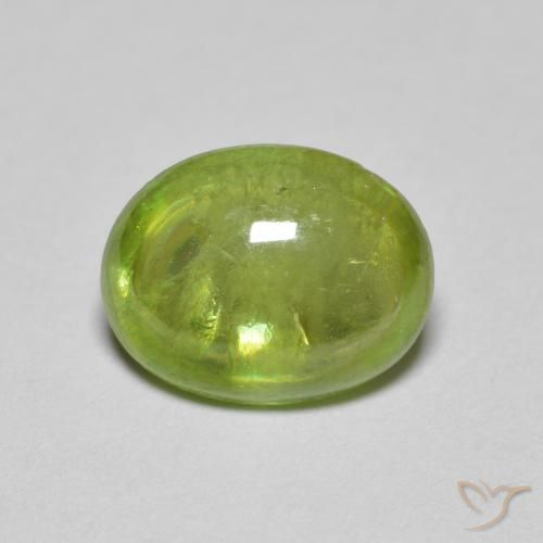 Sphène Ovale en damier des États-Unis 2 ct, dimension 8,6 x 6,7mm, pureté Transparent, pierre gemme naturelle Non traité, 1 pièce de sphène de couleur Vert moyen, dureté Mohs de 5 à 5.5, Photo A