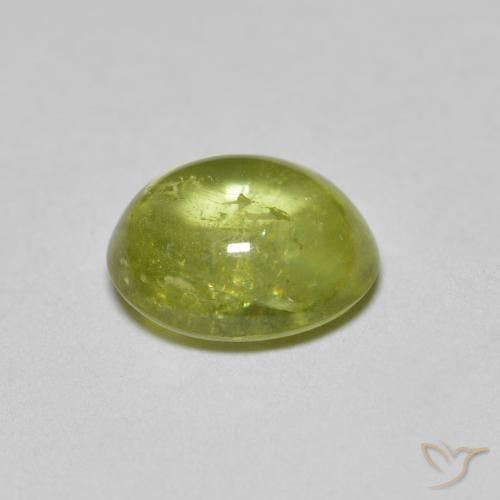 Sphene Gemstone in 7.4 x 6.3 mm Size for Sale, Sphene Stone in Medium Light Green Color
