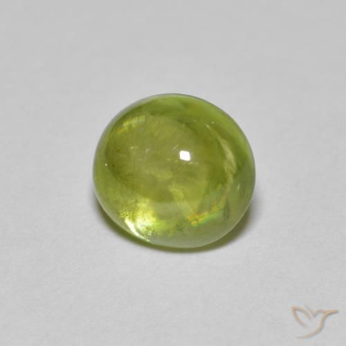 1.55 ct Green Sphene Stone, Natural Sphene in Oval Cabochon Shape for Sale