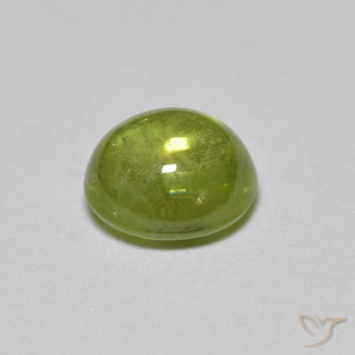 Sphene Gemstone in 6.7 x 6.1 mm Size for Sale, Sphene Stone in Medium Light Green Color