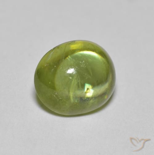 1.86 ct Green Sphene Stone, Natural Sphene in Oval Cabochon Shape for Sale
