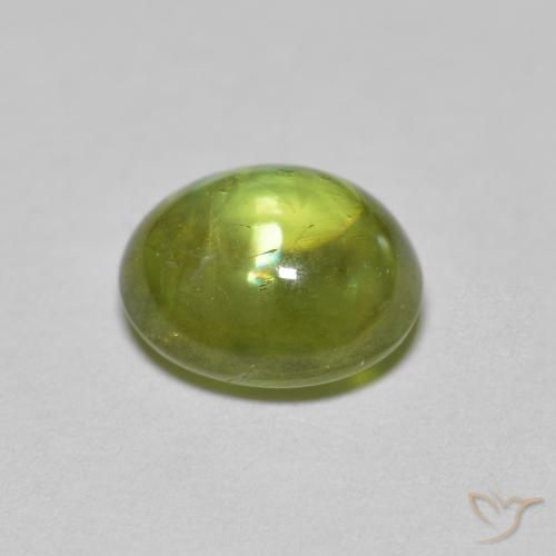 Sphene Gemstone in 7.5 x 6.5 mm Size for Sale, Sphene Stone in Olive Green Color