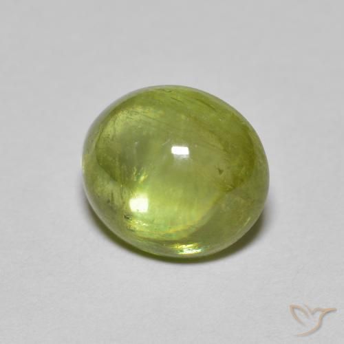 2.00 ct Green Sphene Stone, Natural Sphene in Oval Cabochon Shape for Sale