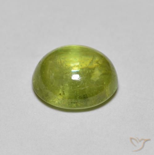 Sphene Gemstone in 7.7 x 6.8 mm Size for Sale, Sphene Stone in Light Forest Green Color