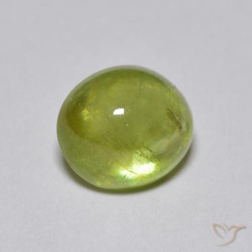 2.17 ct Green Sphene Stone, Natural Sphene in Oval Cabochon Shape for Sale