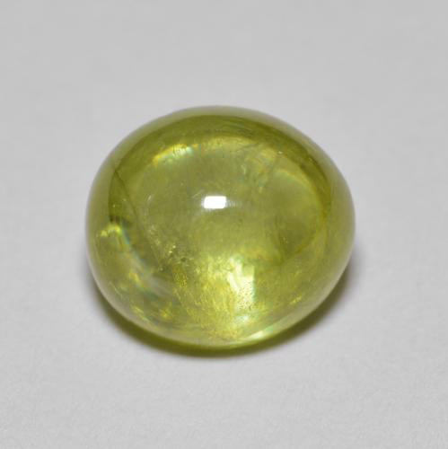2.89 ct Green Sphene Gemstone, Sphene Gem in Oval Cabochon Shape for Sale.
