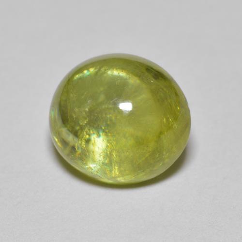 2.89 ct Green Sphene Stone, Natural Sphene in Oval Cabochon Shape for Sale