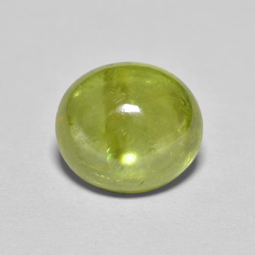Sphène Ovale en damier des États-Unis 2,43 ct, dimension 8,1 x 7,3mm, pureté Transparent, pierre gemme naturelle Non traité, 1 pièce de sphène de couleur Vert terreux léger, dureté Mohs de 5 à 5.5, Photo A