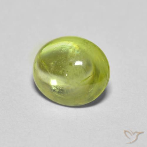 1.17 ct Green Sphene Stone, Natural Sphene in Oval Cabochon Shape for Sale