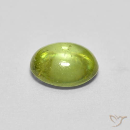 Sphene Gemstone in 6.8 x 5.9 mm Size for Sale, Sphene Stone in Warm Forest Green Color