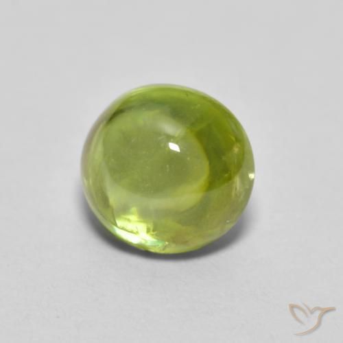1.13 ct Green Sphene Stone, Natural Sphene in Oval Cabochon Shape for Sale