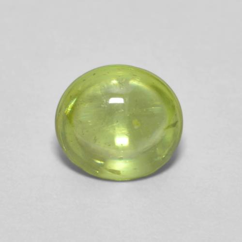 0.66 ct Green Sphene Stone, Natural Sphene in Oval Cabochon Shape for Sale