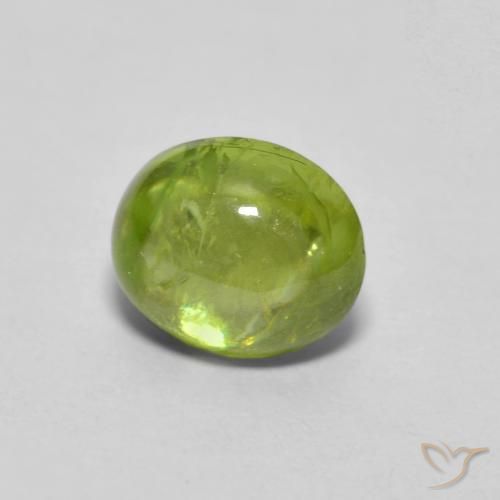 1.09 ct Green Sphene Stone, Natural Sphene in Oval Cabochon Shape for Sale