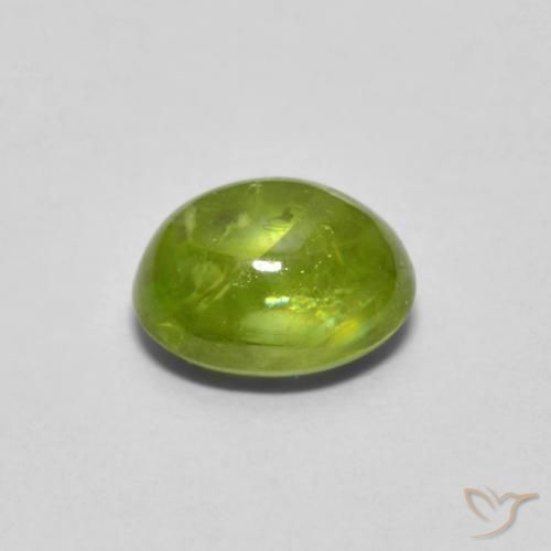 Sphene Gemstone in 6.4 x 5.3 mm Size for Sale, Sphene Stone in Light Earthy Green Color