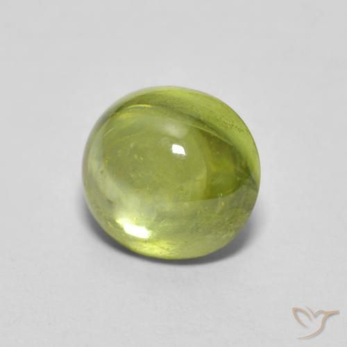 1.25 ct Green Sphene Stone, Natural Sphene in Oval Cabochon Shape for Sale