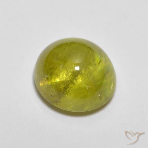 2.60 ct Yellow Sphene Stone, Natural Sphene in Oval Cabochon Shape for Sale
