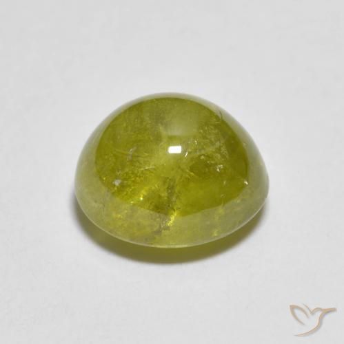 Sphene Gemstone in 7.9 x 7.2 mm Size for Sale, Sphene Stone in Medium Yellow Color
