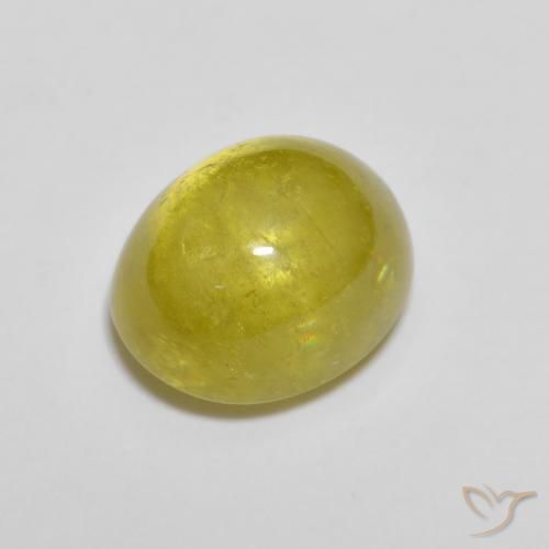 2.78 ct Yellow Sphene Stone, Natural Sphene in Oval Cabochon Shape for Sale