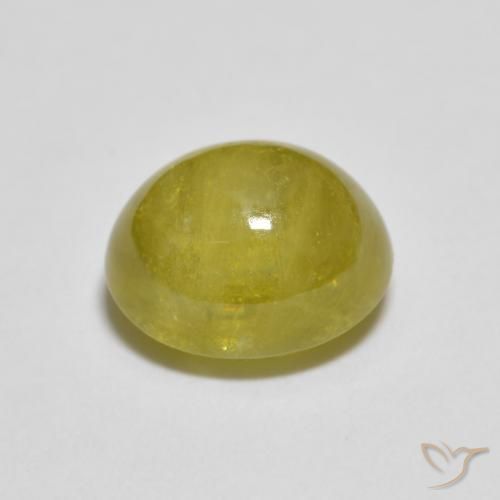 Sphene Gemstone in 8.3 x 7 mm Size for Sale, Sphene Stone in Bumblebee Yellow Color