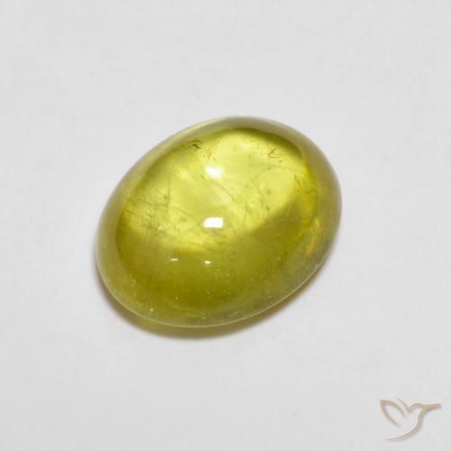 2.21 ct Yellow Sphene Stone, Natural Sphene in Oval Cabochon Shape for Sale