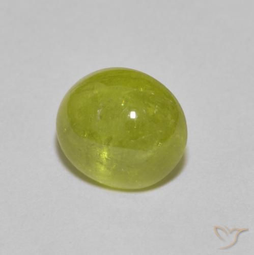 2.49 ct Yellow Sphene Stone, Natural Sphene in Oval Cabochon Shape for Sale