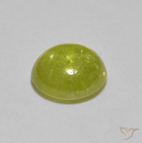 Sphene Gemstone in 8.2 x 7.2 mm Size for Sale, Sphene Stone in Lemon Yellow Color