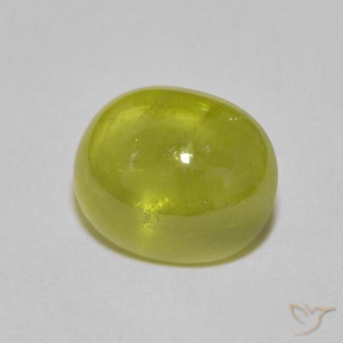 3.23 ct Yellow Sphene Stone, Natural Sphene in Oval Cabochon Shape for Sale