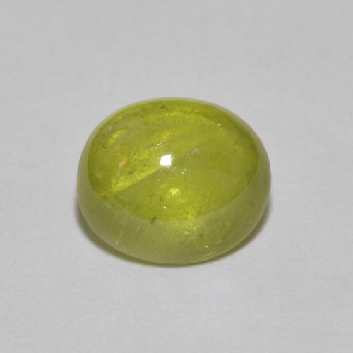 Warm Forest Green Сфен Камень - 2.6ct Овал Кабошон (ID: 624147)