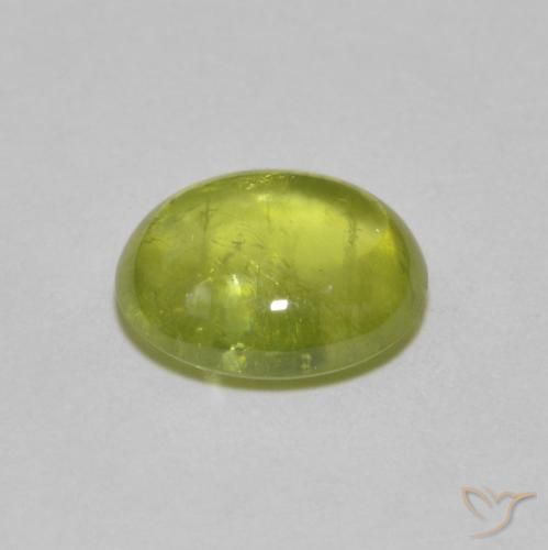 Sphene Gemstone in 8.8 x 7.3 mm Size for Sale, Sphene Stone in Medium Yellow Color