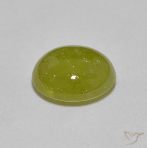 Sphene Gemstone in 8.7 x 7.4 mm Size for Sale, Sphene Stone in Warm Forest Green Color