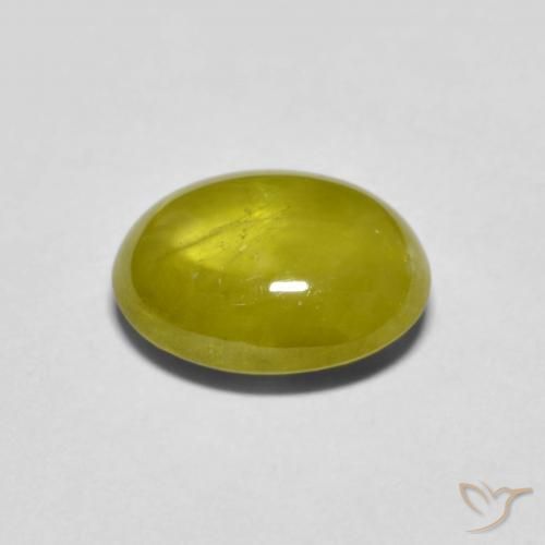 Sphene Gemstone in 9 x 7 mm (calibrated) Size for Sale, Sphene Stone in Warm Forest Green Color