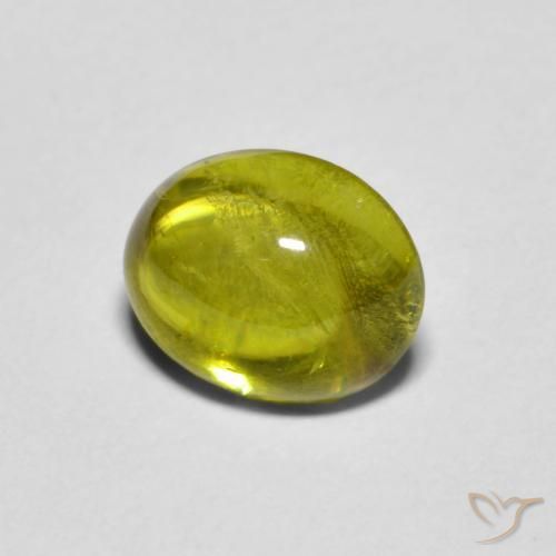 1.63 ct Green Sphene Stone, Natural Sphene in Oval Cabochon Shape for Sale
