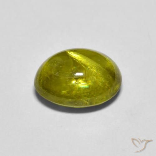 Sphene Gemstone in 7.6 x 6.1 mm Size for Sale, Sphene Stone in Yellowish Green Color