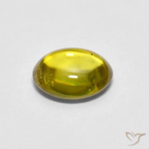 Sphene Gemstone in 6.9 x 5.7 mm Size for Sale, Sphene Stone in Medium-Light Yellow Color