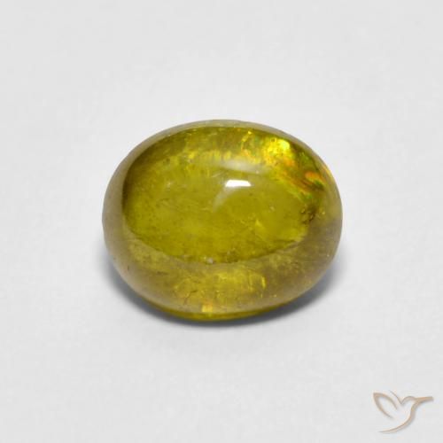 1.13 ct Yellow Sphene, 6.6 x 5.5 mm Oval Cut From Sri Lanka, Photo A