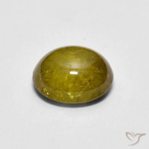 Sphene Gemstone in 6.6 x 5.5 mm Size for Sale, Sphene Stone in Deep Yellow Color
