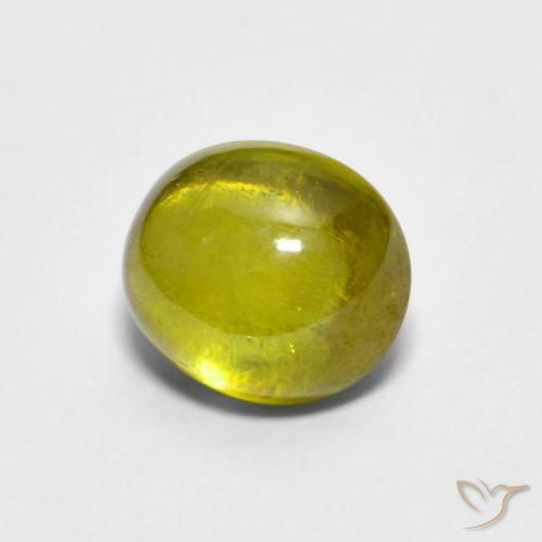 1.57 ct Green Sphene Stone, Natural Sphene in Oval Cabochon Shape for Sale