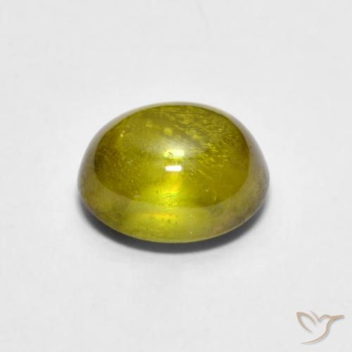 Sphene Gemstone in 7 x 6.1 mm Size for Sale, Sphene Stone in Warm Green Color