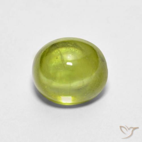 2.14 ct Green Sphene Stone, Natural Sphene in Oval Cabochon Shape for Sale