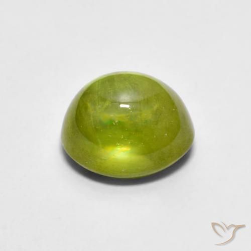 Sphene Gemstone in 7.4 x 6.6 mm Size for Sale, Sphene Stone in Olive Green Color